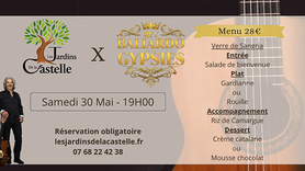 Les Jardins de la Castelle Montpellier • Dîner et Gypsy Live Samedi 30 mai