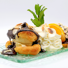 Duo de profiteroles - Restaurant L'Effet Jardin Lattes