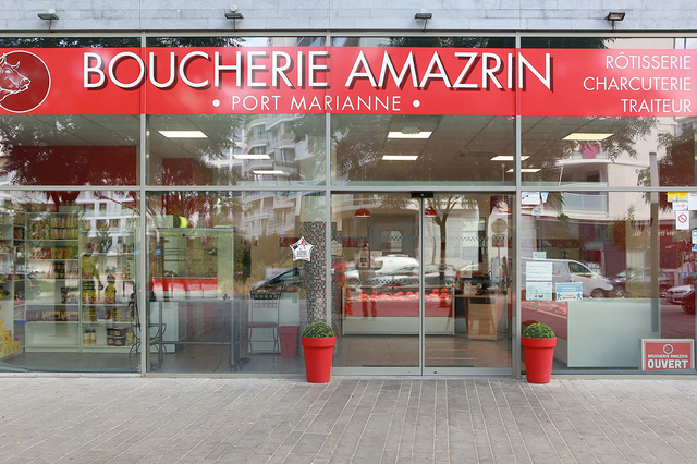 La Boucherie Amazrin vend de la viande halal à Montpellier Port Marianne, propose un service de traiteur, la livraison à domicile et la vente à emporter. (® SAAM fabrice Chort)