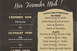 Le Chalet Chamoniard Lattes présente ses Formules Midi
