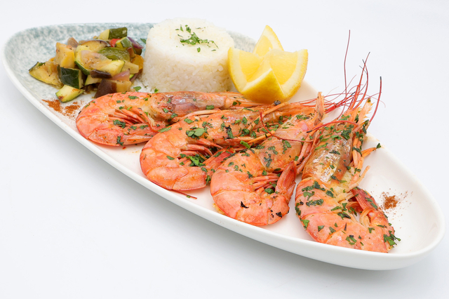 Gambas en persillade flambées au Pastis